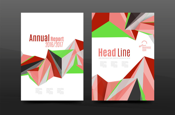3d abstract geometric shapes. Modern minimal composition. Business annual report cover design. - Vector, Image