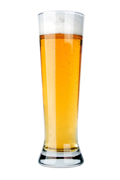 Glass of beer on white background. Isol - 写真・画像