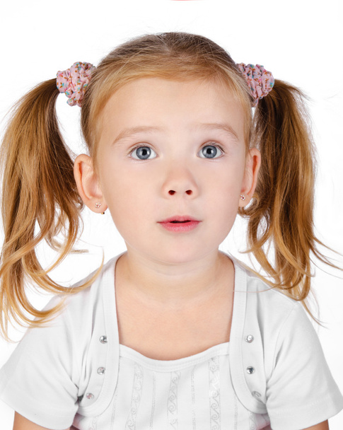 Portrait of surprised little girl isolated - Foto, immagini
