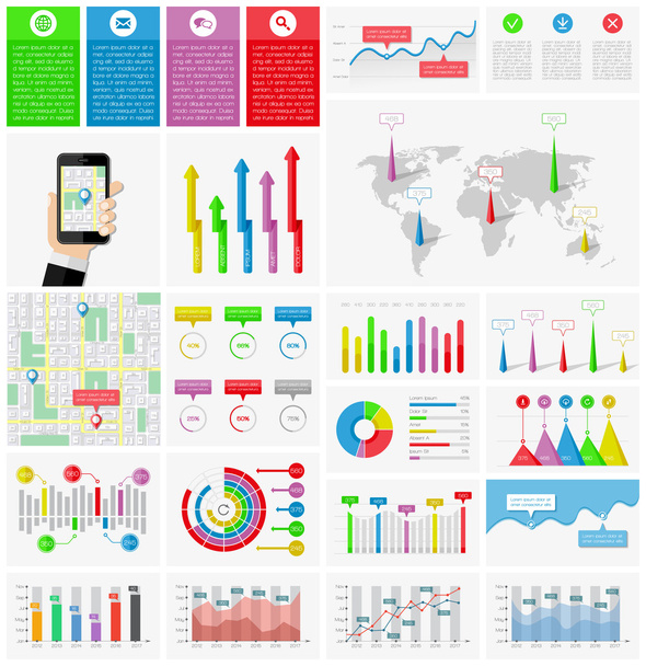 Ui, elements of infographics collection - Vector, Image
