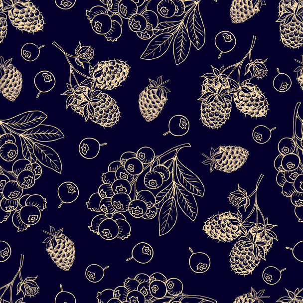 Seamless pattern with berries - Vector, afbeelding