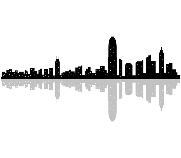 skyline de hong kong sobre un fondo blanco
 - Foto, imagen