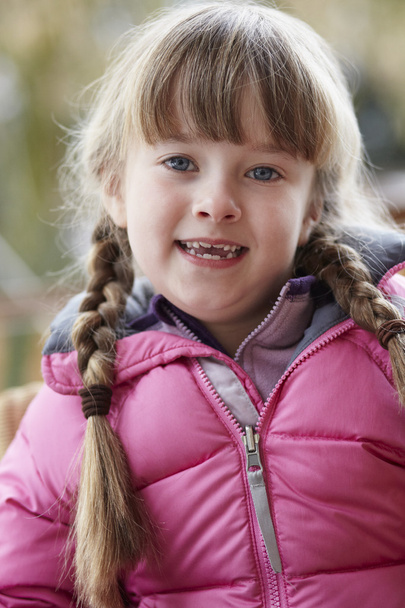 Outdoor Portrait Of Young Girl Wearing Winter Clothes - Fotó, kép