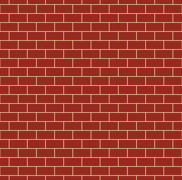 Red Brick Wall Seamless Pattern - Vector, Image