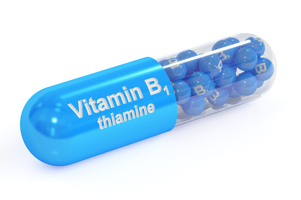 Vitamin capsule B1, 3D rendering - Foto, Imagen