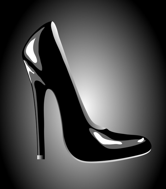 Black shoe - Vector, Image