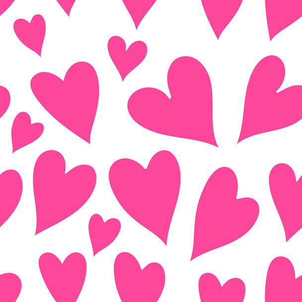 Pink hearts  seamless vector pattern - Вектор, зображення
