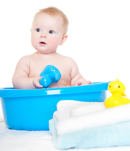 Funny baby in tub - Φωτογραφία, εικόνα