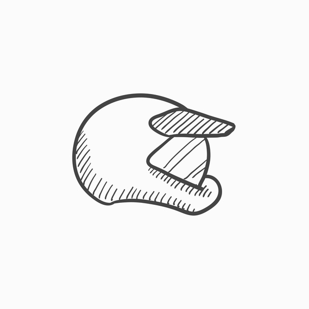 Motorcycle helmet sketch icon. - Vector, Imagen