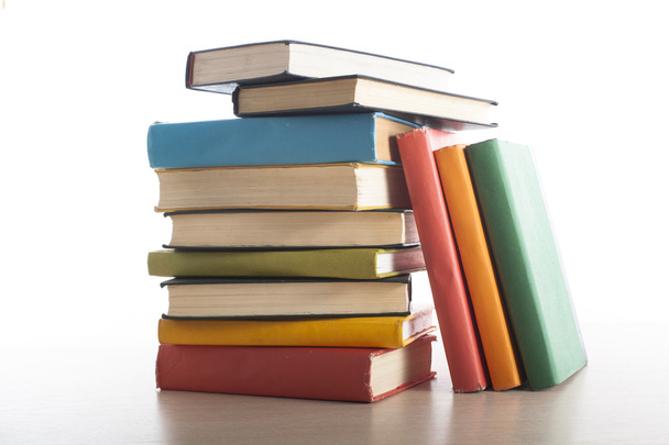 Stack of books on white background. Education concept. Back to school. - Fotó, kép