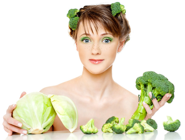 Young woman with vegetables  - Foto, Imagem
