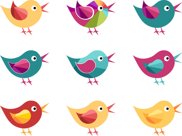 Icon of colorful birds - Vecteur, image