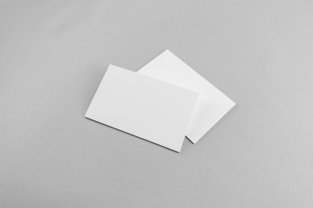 Blank business card, postcard with soft shadows. - Foto, imagen