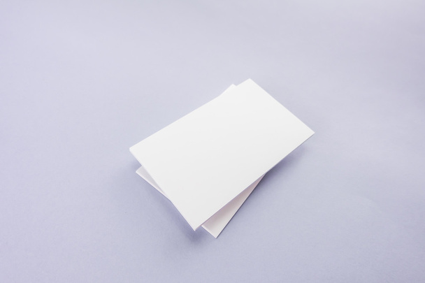 Blank business card, postcard with soft shadows. - Foto, Imagen