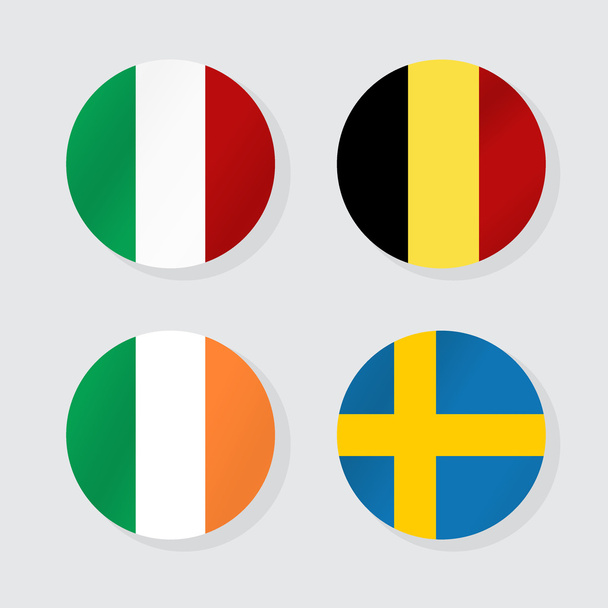 Flags of Europe. Vector illustration. - Vektör, Görsel