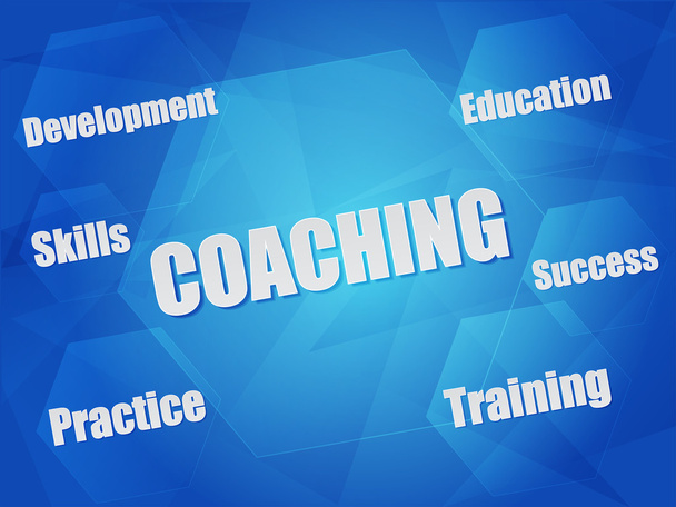 六角形、内のコーチングとビジネスの概念単語ベクトルします。 - ベクター画像