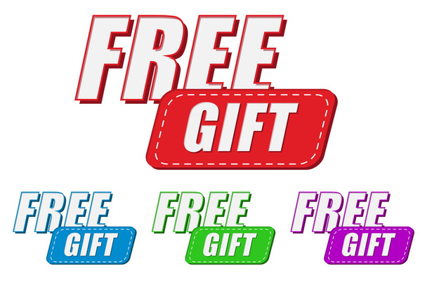 безкоштовний подарунок, чотири кольорові мітки, вектор
 - Вектор, зображення