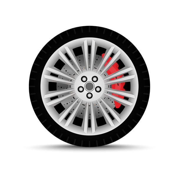 car wheel. brake disk - Vector, Image