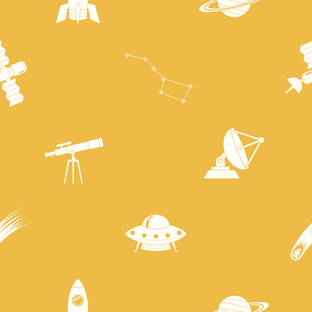 Seamless pattern with astronomy and space icons   - Vector, Image