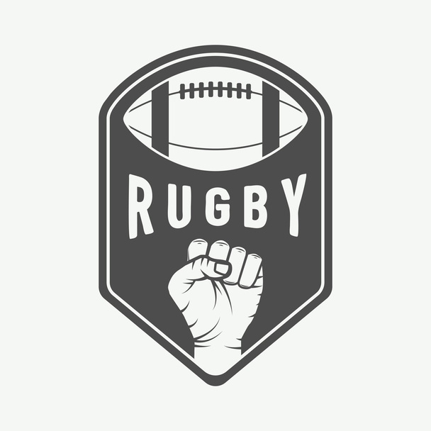 Vintage rugby and american football labels, emblems and logo. Graphic art. Vector illustration - Vetor, Imagem