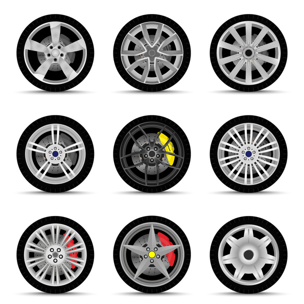 car wheels set - Vector, Image
