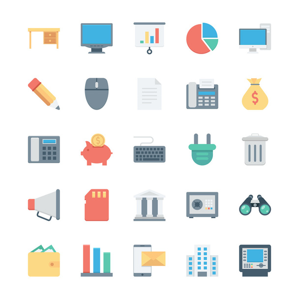 Business and Office Colored Vector Icons 2 - ベクター画像