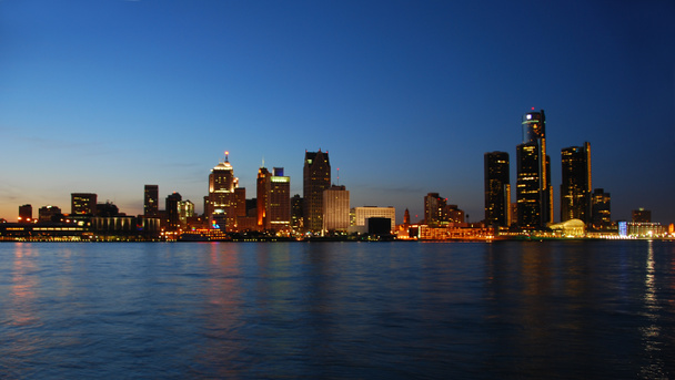 panorama miasta w nocy - Zdjęcie, obraz