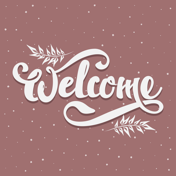 Welcome lettering card. - Vector, afbeelding