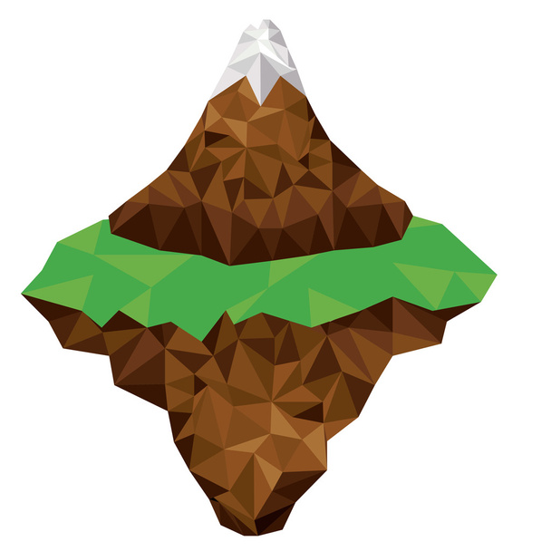 montagne et terrain low poly icône isolée design
 - Vecteur, image