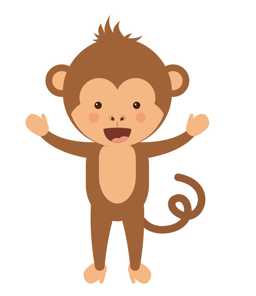 смешной персонаж обезьяны
 - Вектор,изображение