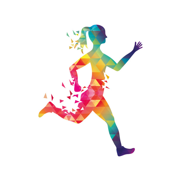 спортивна жінка біжить фітнес значок. Векторна графіка
 - Вектор, зображення