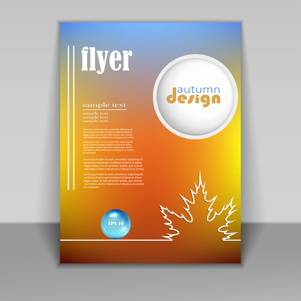 flyer, brochure with autumn background - Vector, Image