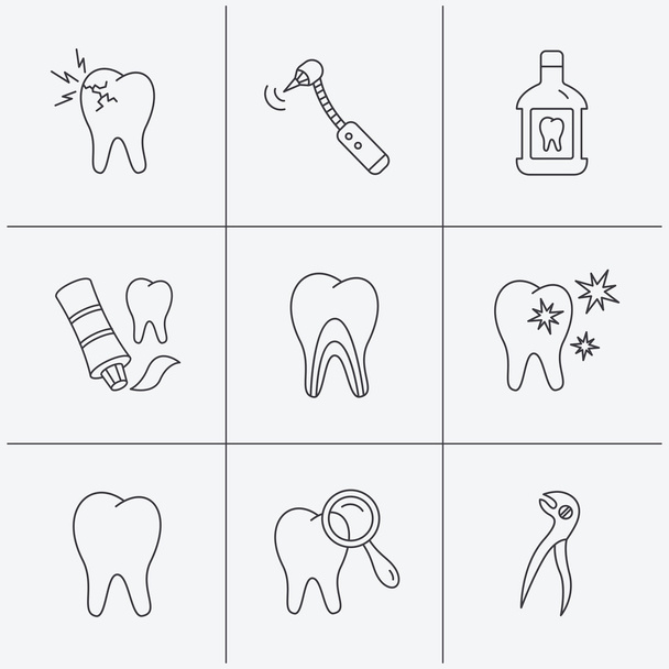 Tooth, stomatology and toothache icons. - Vector, Image
