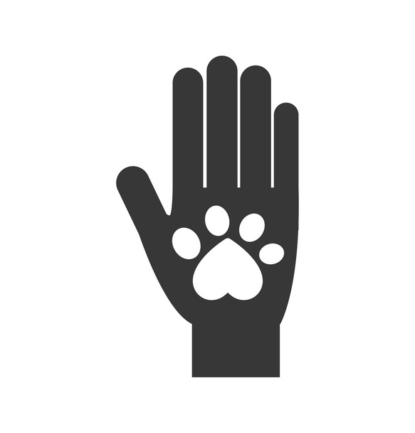 stóp wydruku miłość zwierzę zwierzęta ikona dłoni. Grafika wektorowa - Wektor, obraz