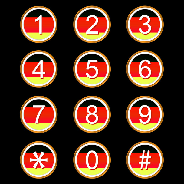 German numbers icons - Vecteur, image