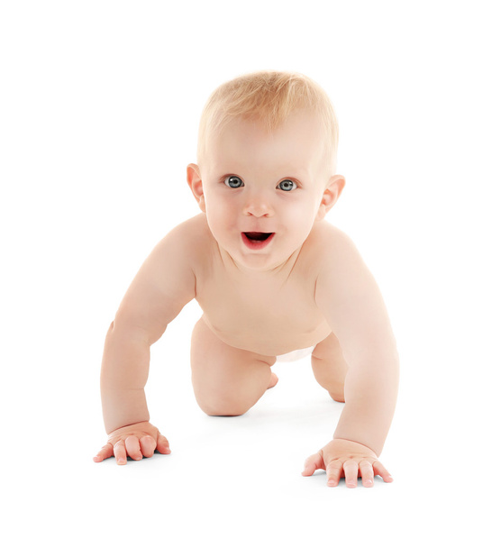 Baby crawling on white - Zdjęcie, obraz