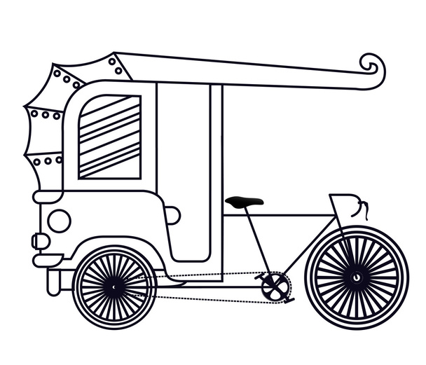 rikshaw India изолированный дизайн иконы
 - Вектор,изображение