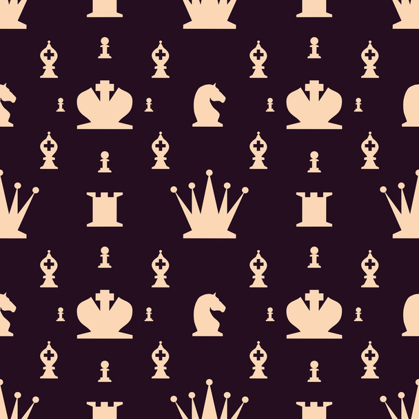 Chess Pieces Vector Seamless pattern. - Vetor, Imagem