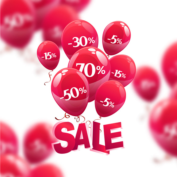 balloons with discount sign - Vetor, Imagem