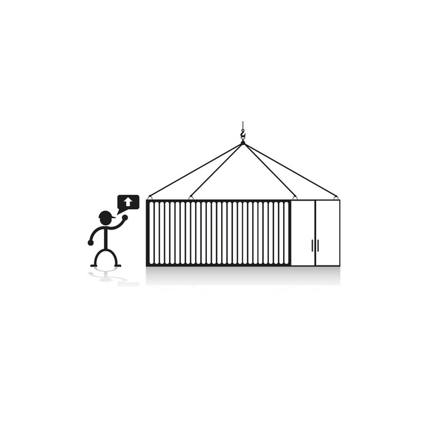 Handling container. Vector icon. - Vector, Image