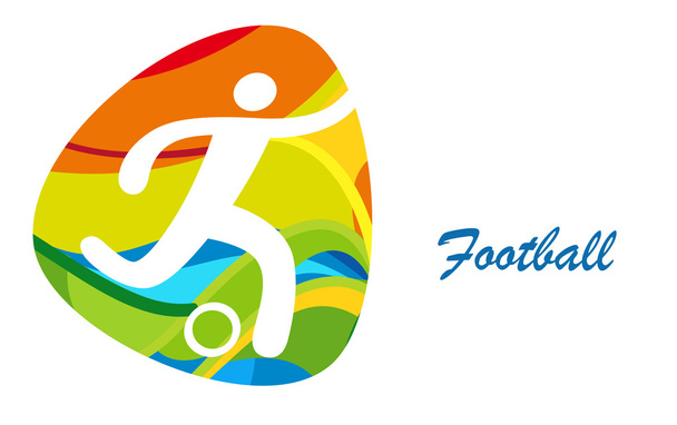 Juegos Olímpicos de Fútbol. Río 2016 Deporte Fondo de verano. Fútbol Brasil. Fútbol brasileño
. - Vector, Imagen