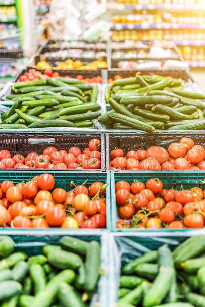 fresh vegetables on market stall - Фото, зображення