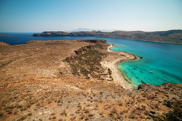 クレタ島、ギリシャ: Gramvousa 島と浴槽ラグーン - 写真・画像