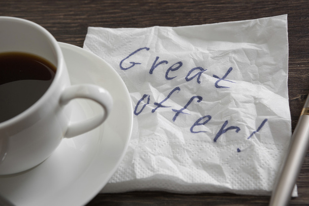 Message written on napkin - Photo, Image