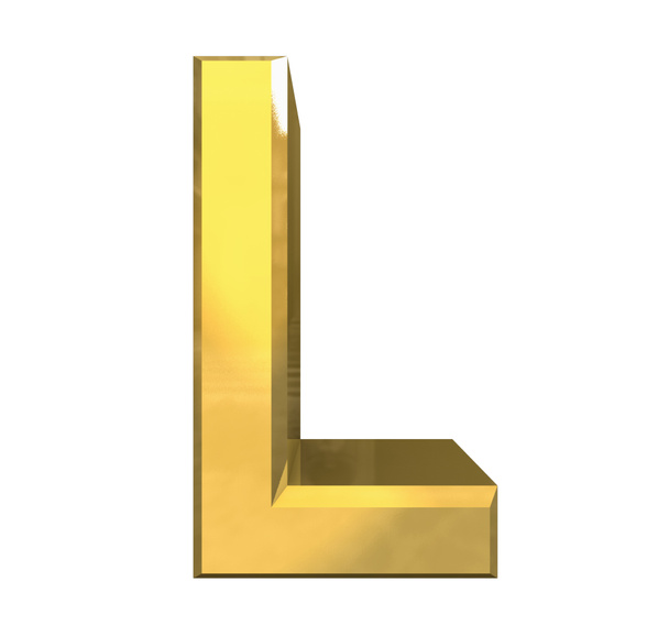 Gold 3d letter L - Photo, Image