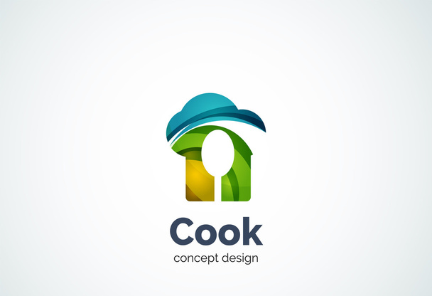 Chapeau de cuisine avec modèle de logo de cuillère, concept de cuisine
 - Vecteur, image