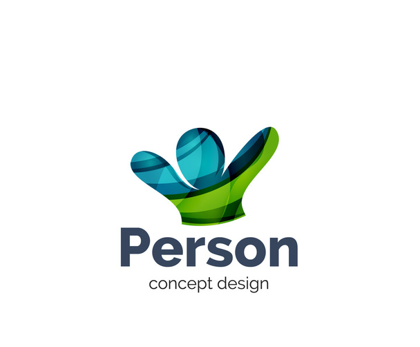 ícone de marca de negócios logotipo pessoa feliz
 - Vetor, Imagem