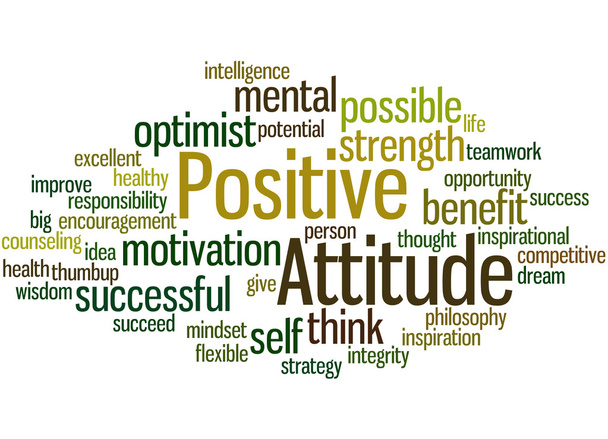 Positive Attitude, word cloud concept 3 - Photo, Image