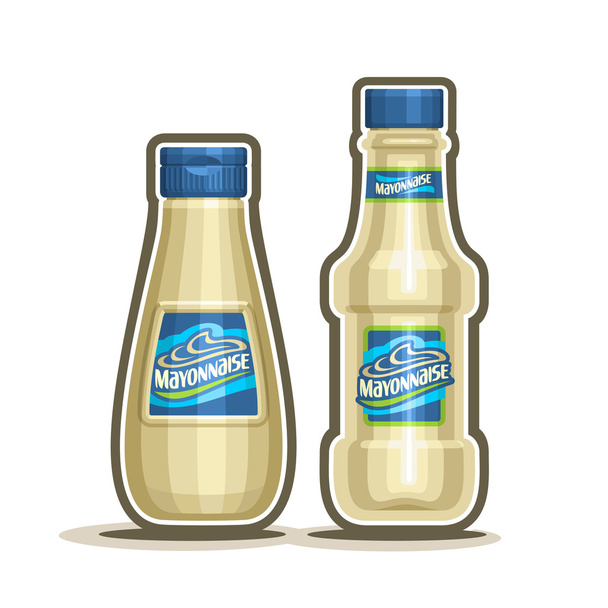 Vector logo mayonaise flessen - Vector, afbeelding