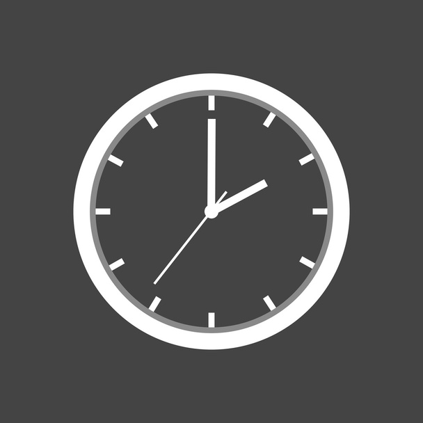 Clock icon, flat design. Vector illustration on grey background - ベクター画像